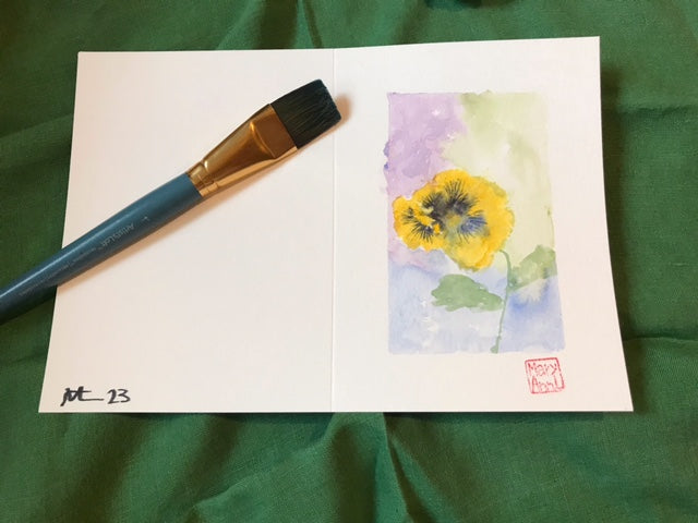 Yellow Pansy Greeting Card