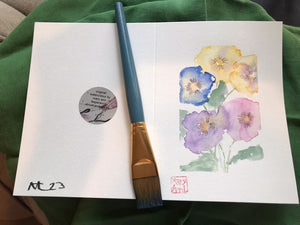 Watercolour Pansies Greeting Card