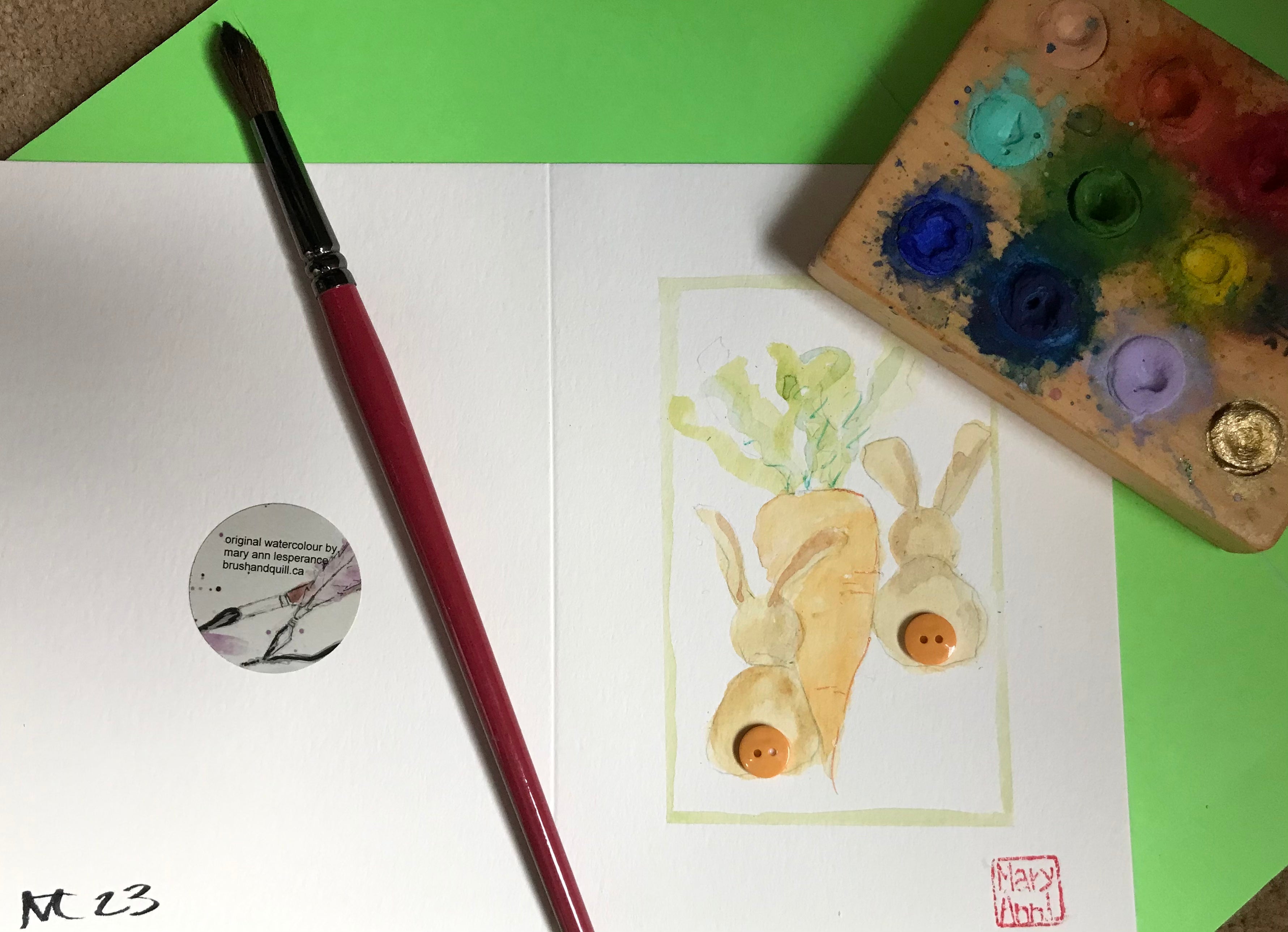 Carrot and 2 Bunnies Greeting Card