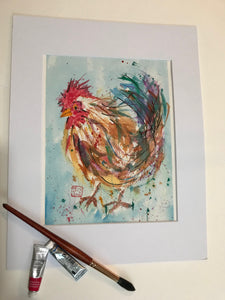 Original Watercolour Painting - Chicken 2022