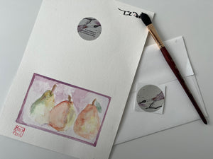 Trio of Pears Greeting Card