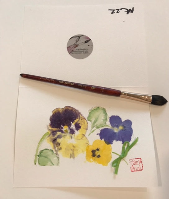 3 Pansies Greeting Card