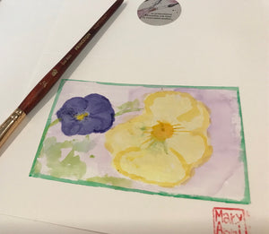 Yellow and Purple Pansies Greeting Card