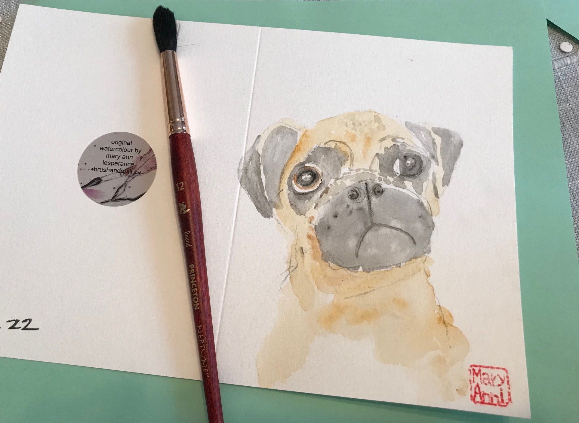 Bulldog Pup Greeting Card