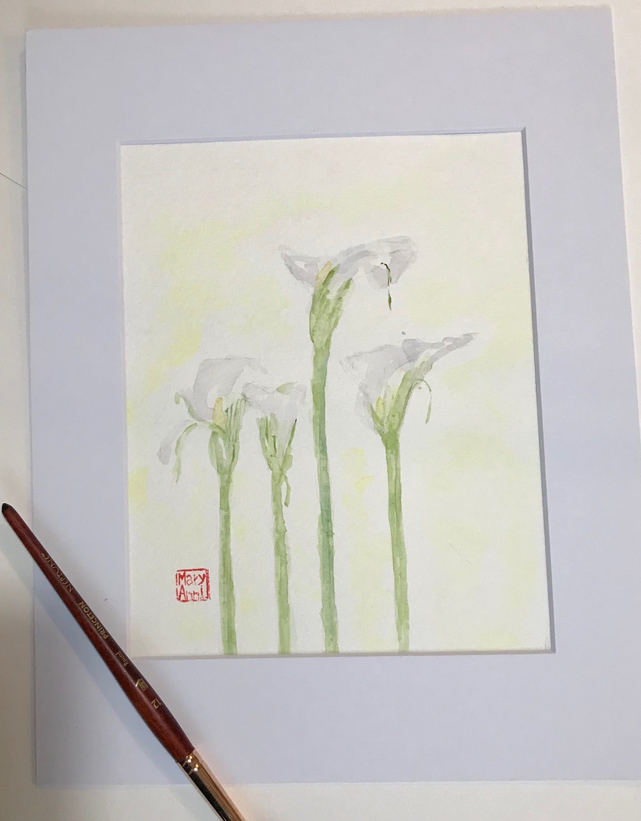 Original Watercolour Painting - White Lilies 2021