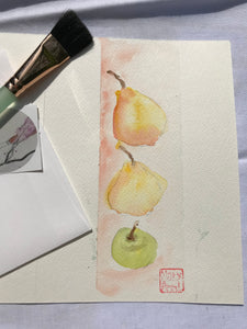 Pears & Apple Greeting Card